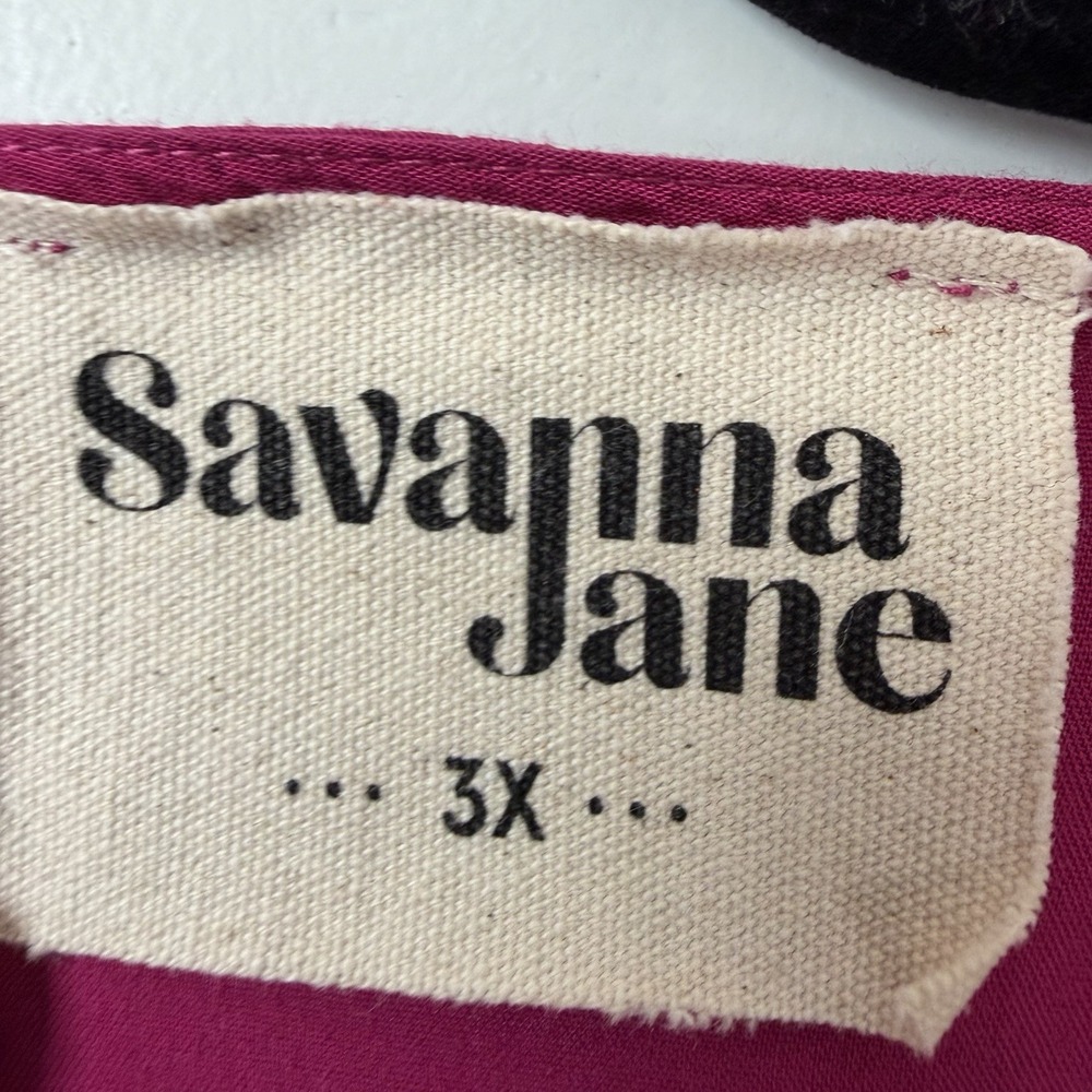 Savanna Jane Top Shirt Womens 3x Pink Floral Embroidered Boho Rayon Tropic - Picture 6 of 10